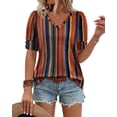 thumbnail image 3 of WIHOLL Womens Tops Vneck Puff Sleeve Buttons Summer Ladies Shirts Plus Size Blouses Dressy Casual Spring Outfits, 3 of 11