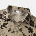 thumbnail image 6 of Hpapadks Summer Shirts for Men Casual Hawaii Floral Print Blouse Short Sleeve Lapel Buttons Mens Dress Shirts Khaki M, 6 of 6