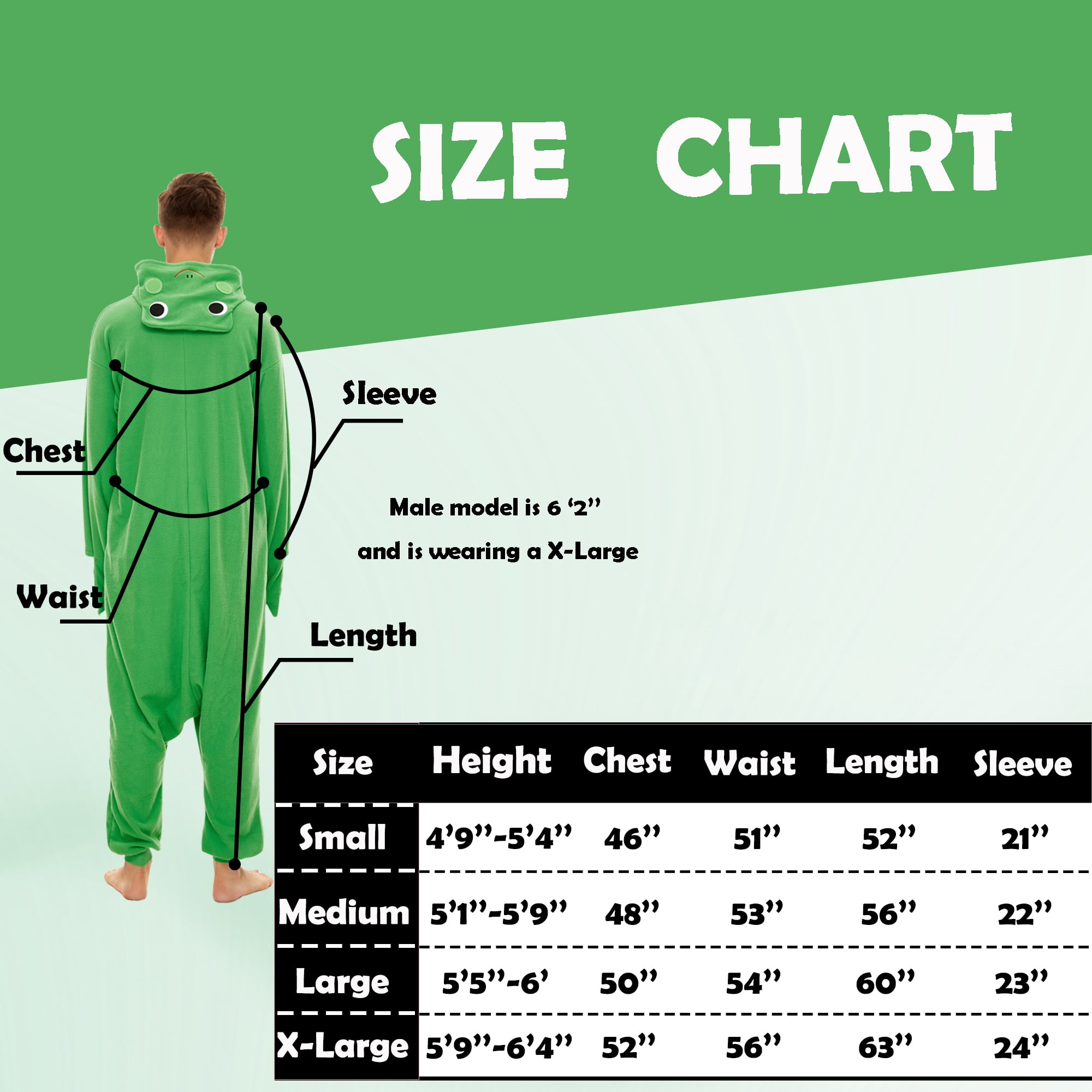 Frog Pajamas Unisex Adult CANASOUR Green Animal One-Piece Onesie Polyester Sleepwear for Women and Men Large