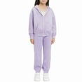 thumbnail image 4 of UQJfacai Girls Athletic Sweatsuit 2 Pieces Fleece Long Sleeve Zip Up Hoodie with Pockets and Sweatpant Outfits Set 5-13 Years, 4 of 5
