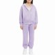 thumbnail image 4 of Chaqueta de invierno de color liso para niños, sudadera larga con capucha y cremallera y pantalones deportivos con lazo en las piernas, conjunto deportivo informal con forro polar para mayor calidez,, 4 of 5