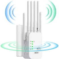 Meottam WiFi Extenders Signal Booster with 6 3dBi Antennas for Long Range Up to 8900sq, 1200Mbps Dual Band (5GHz/2.4GHz) WiFi Extenders, 3-in-1 Access Method of Repeater/AP/Router (White)