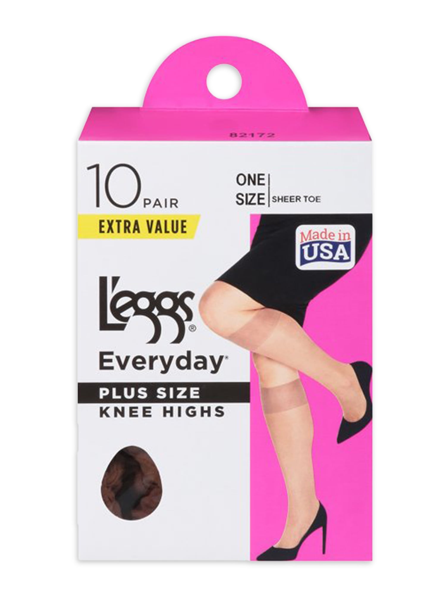 Hanes Leggs Everyday 10p Knee High Plus Size