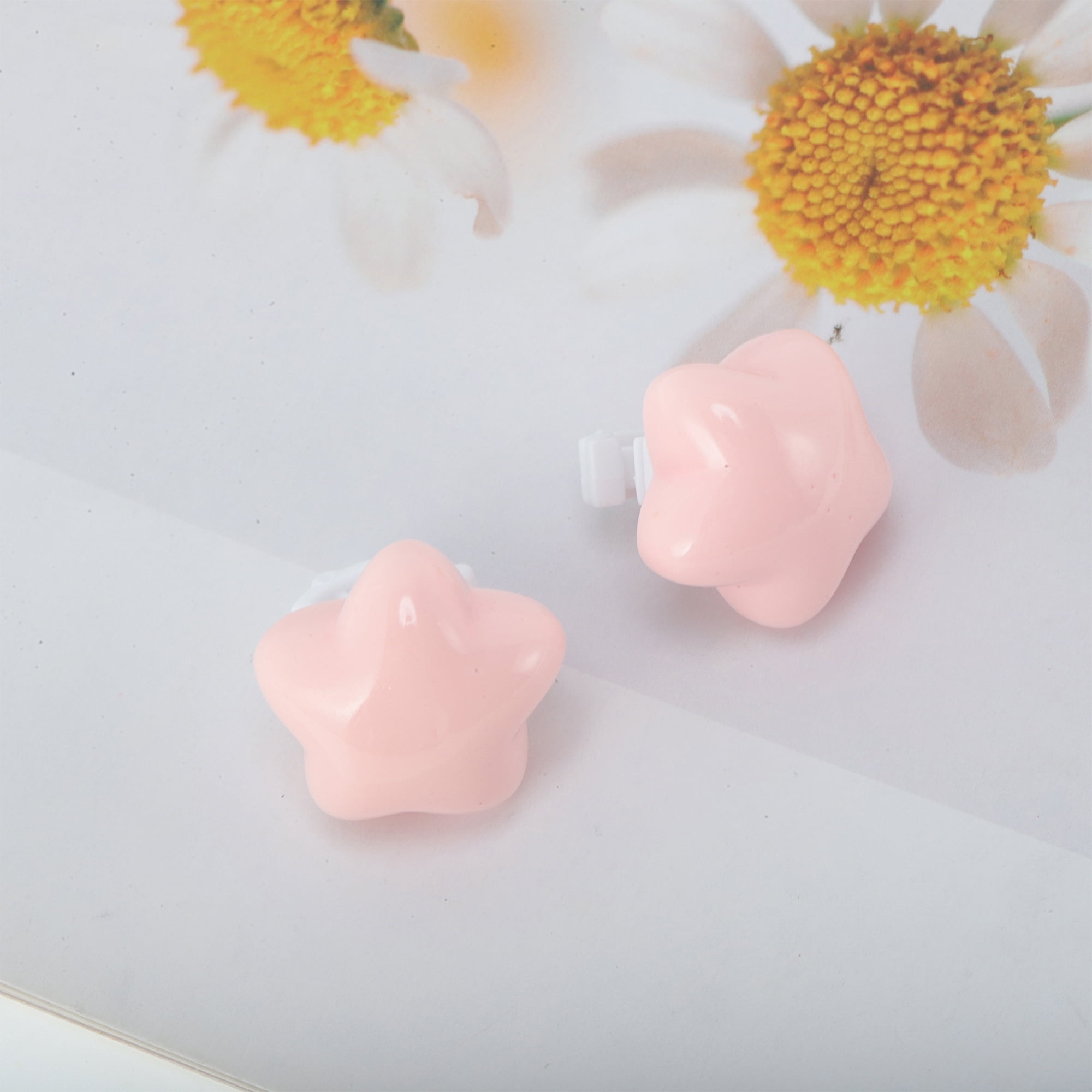 Unique Bargains Chubby Star Shoelace Charms 1 Pair Light Pink