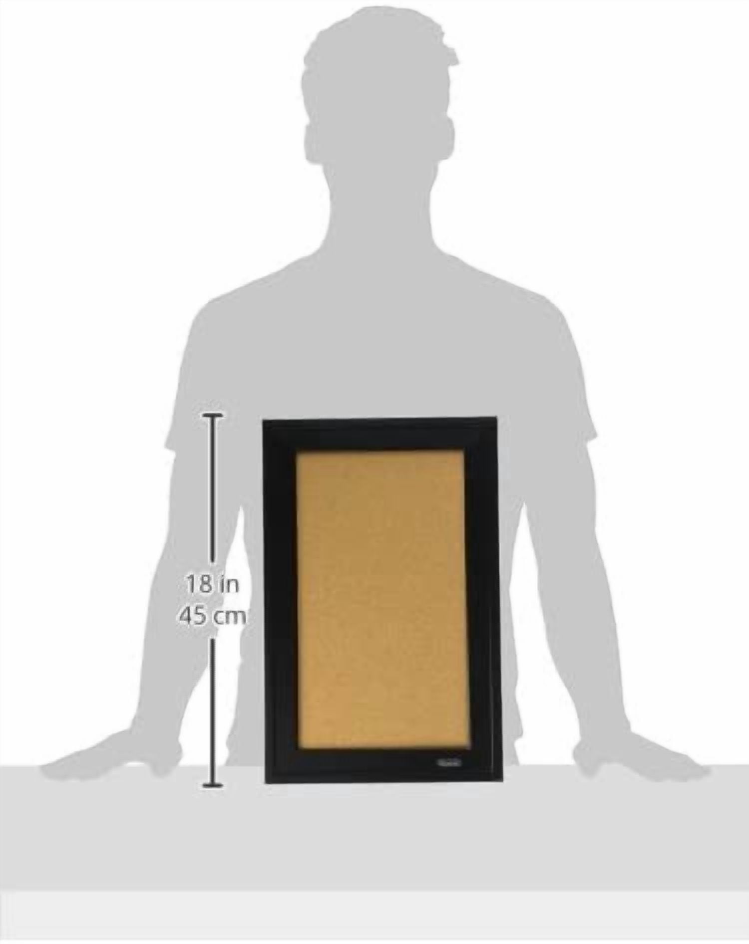 Cork Bulletin Board, Framed Corkboard, 11” x 17”, Black Frame, Message Board (79279)