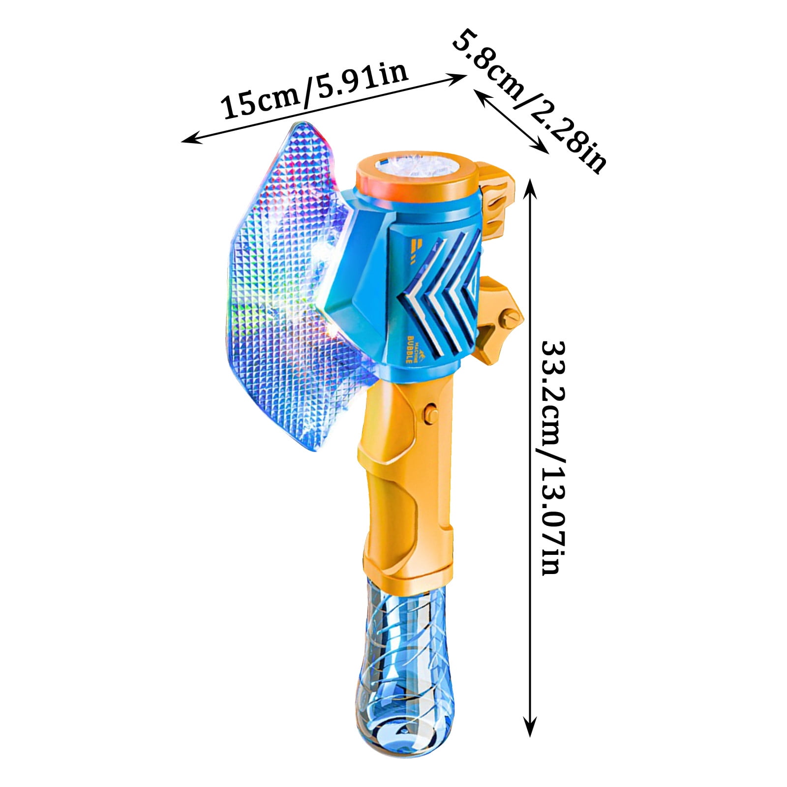 Cartoon Battle Axe Bubble Machine, Automatic Bubble Blower with LED Lights and Large Bubble Output, Portable Outdoor Bubble Maker with 130ml Bubble Solution