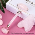 thumbnail image 1 of Rodillo de Jade de cuarzo rosa Natural, masajeador de cuerpo Facial, rodillo de piedra de Jade, tabla Gua sha, raspador, herramienta de masaje de belleza para Lifting Facial Gao Jinjia  LED, 1 of 1