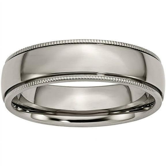 Primal Steel Titanium 6mm Grooved and Beaded Edge Band