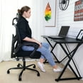 thumbnail image 4 of CONCETTA Ergonomic Mesh Office Chair, High Back Swivel Chairs with Adjustable Lumbar Support, Headrest, Footrest, and Armrests, Black, 4 of 8
