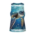 thumbnail image 5 of Fotbe Watercolor Turtle Pattern Men's Quick Dry Workout Tank Top Gym Muscle Tee Fitness Bodybuilding Sleeveless T Shirt Breathable Workout Shirt-Large, 5 of 9