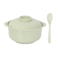 thumbnail image 2 of Iuhan Microwave Safe Soup Bowl With Lid And Spoon, Double Handle Bowl For Kitchen Dining, Wheat Straw Bowl For Home Daily Use, 2 of 6
