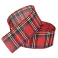 thumbnail image 2 of 1.96In Wide Wired Plaid Christmas Ribbon 19.68Ft Long, Burlap Christmas Ribbon Suitable For Gift Wrapping,Christmas Tree Ribbon, Wreath Ribbon Decorative Ribbon For Crafts, Present Decor, 2 of 7