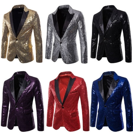 - NEW Men's Sequins Clubs Wedding Party Tuxedo Dinner Formal Suit Jacket Coat