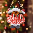 thumbnail image 3 of Adorno del árbol de Navidad con muñeco de nieve de ciervo con Papá Noel - Colgante de decoración navideña de 20x16x1,5cm para la decoración del hogar, centro comercial u hotel, 3 of 6