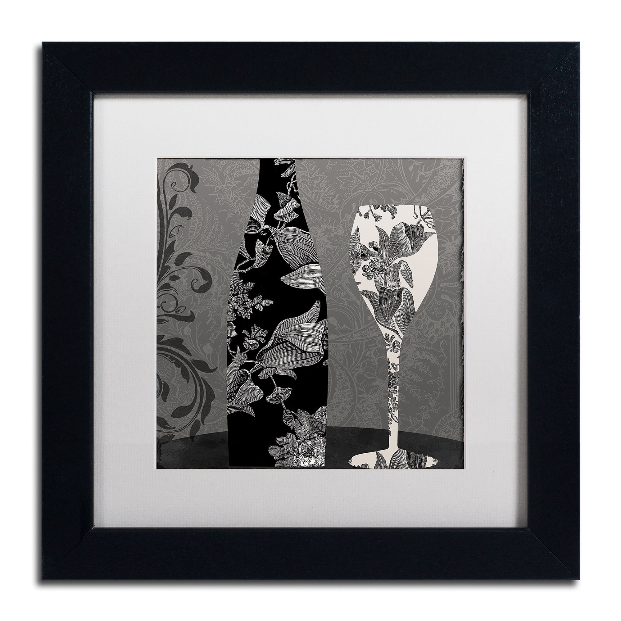 Trademark Fine Art "Vin Elegant II" Canvas Art by Color Bakery White Matte, Black Frame