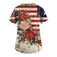 thumbnail image 4 of Trgacdwlo S-5XL Plus Size 4th of July Womens Scrubs V Neck Short Sleeve Independence Day Nurse Working Uniforms with Pocket, 4 of 4