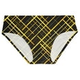 thumbnail image 3 of PEASKJP Mens Stripe Swim Briefs Bikini Retro Swimsuit Bathing Suit (Yellow,L), 3 of 5