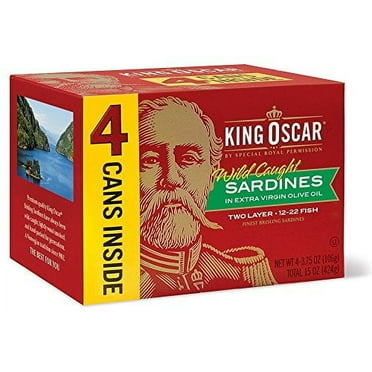 King Oscar Wild Caught Sardines in Extra Virgin Olive Oil, 3.75 Ounce (Pack of 4)