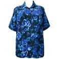 thumbnail image 1 of A Personal Touch Women's Plus Size Short Sleeve Button-Front Tunic with Pleats - Blue Hannah - 3x, 1 of 3