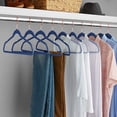 thumbnail image 5 of VECELO 100 Pack Velvet Non-Slip Heavy Duty Adult Hangers with 360° Swivel Hook, Ultra-Thin Space Saving Clothes Organizer for Coats Shirts Dresses Closet Storage-Blue, 5 of 10