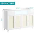 thumbnail image 2 of 47 Inch Modern Entertainment Sideboard with LED Lights & Power Outlet, Rattan & Wood Storage Cabinet, 2 of 8