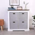 thumbnail image 5 of Cube Storage Bins 13×13 Linen Foldable Box with Handles, Collapsible Organization Basket Set of 4 Large Capacity Grewer for Closet Shelf Cabinet Bookcase Bedroom, Silver Grey, 5 of 12