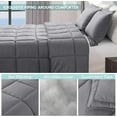 thumbnail image 5 of Mocassi 3-Piece Comforter Set, Down Alternative Box Stitched, Ultra Soft All-Season Bedding with Shams, Plush Cozy Duvet Insert with Corner Tabs - California King, Gray, 5 of 5