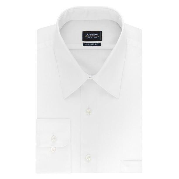 Arrow - Men's Arrow Regular-Fit Point-Collar Dress Shirt White ...
