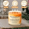 thumbnail image 4 of Natural Soy Wax Candle Jar with Lid (14.5oz) – Long-Lasting 35 Hours Burn Time – Ideal for Backyard, Patio, Decks & Indoor – (Georgia Peach), 4 of 7