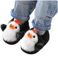 thumbnail image 5 of NIEWTR Winter Slippers For Girls Cartoon Animal Slippers Toddler Warm Plush House Shoes Little Kids Home Slippers(A-Black,4), 5 of 9