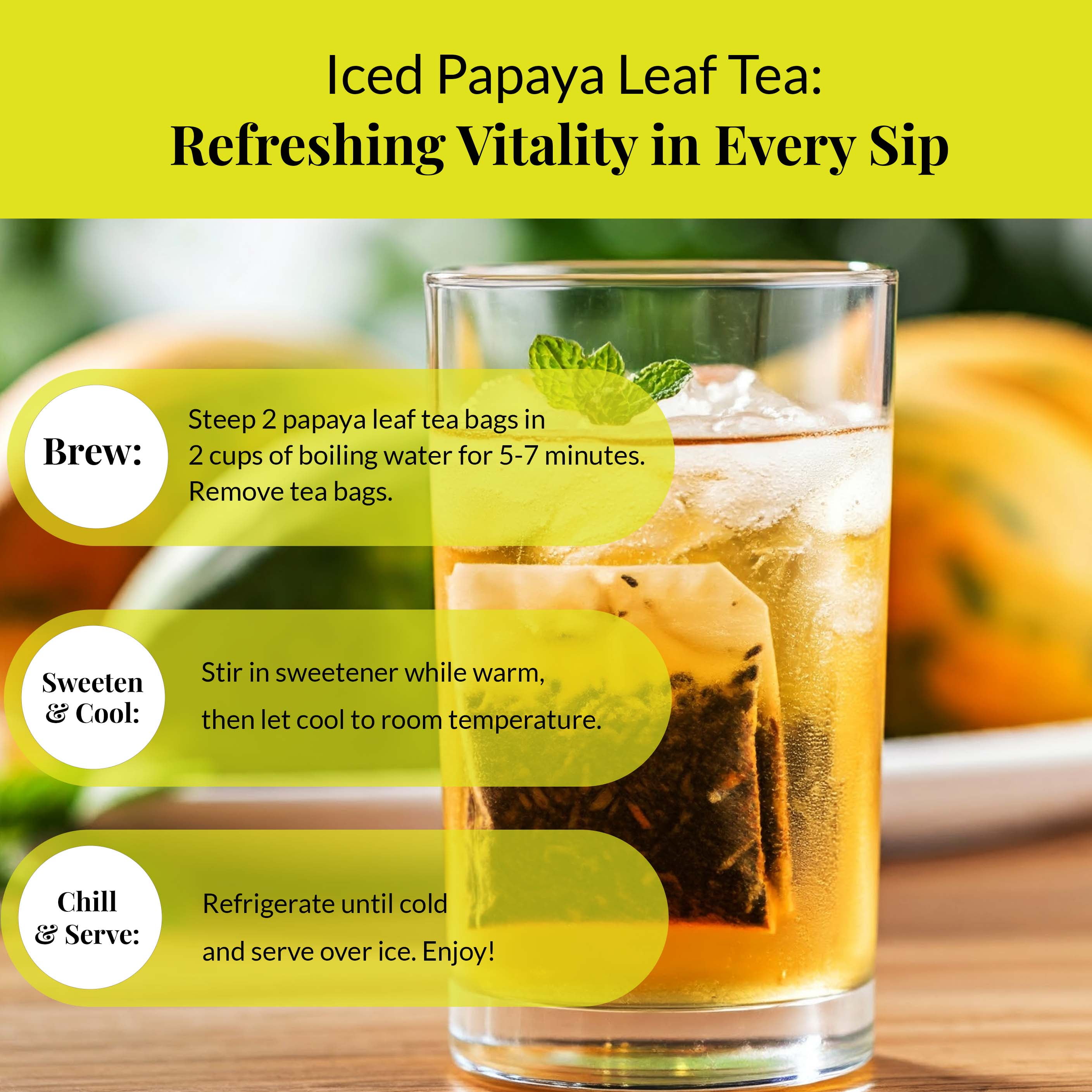 Akshit Papaya  Leaf Tea Bags,  150 Count,  100% Natural Papaya Leaves,  Caffeine-Free, Aromatic Herbal Tea, Non GMO.