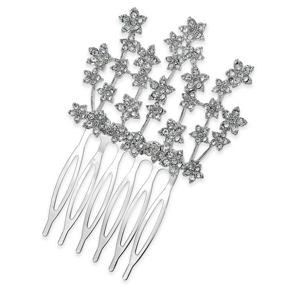 I.n.c. Crystal Flower Hair Comb Silver-Tone