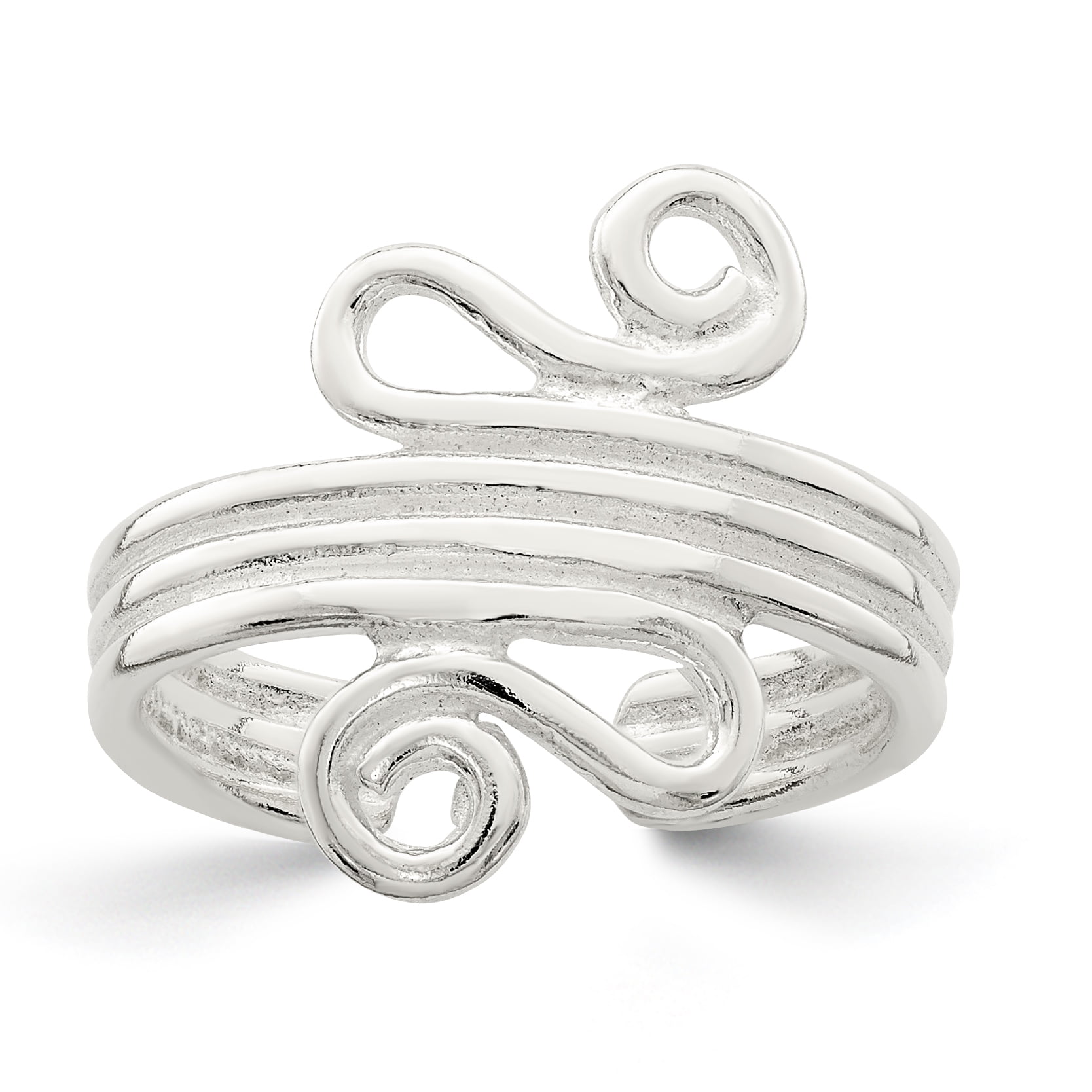 Primal Silver Sterling Silver Scroll Toe Ring