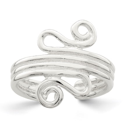 Primal Silver Sterling Silver Scroll Toe Ring