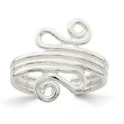 Primal Silver Sterling Silver Scroll Toe Ring