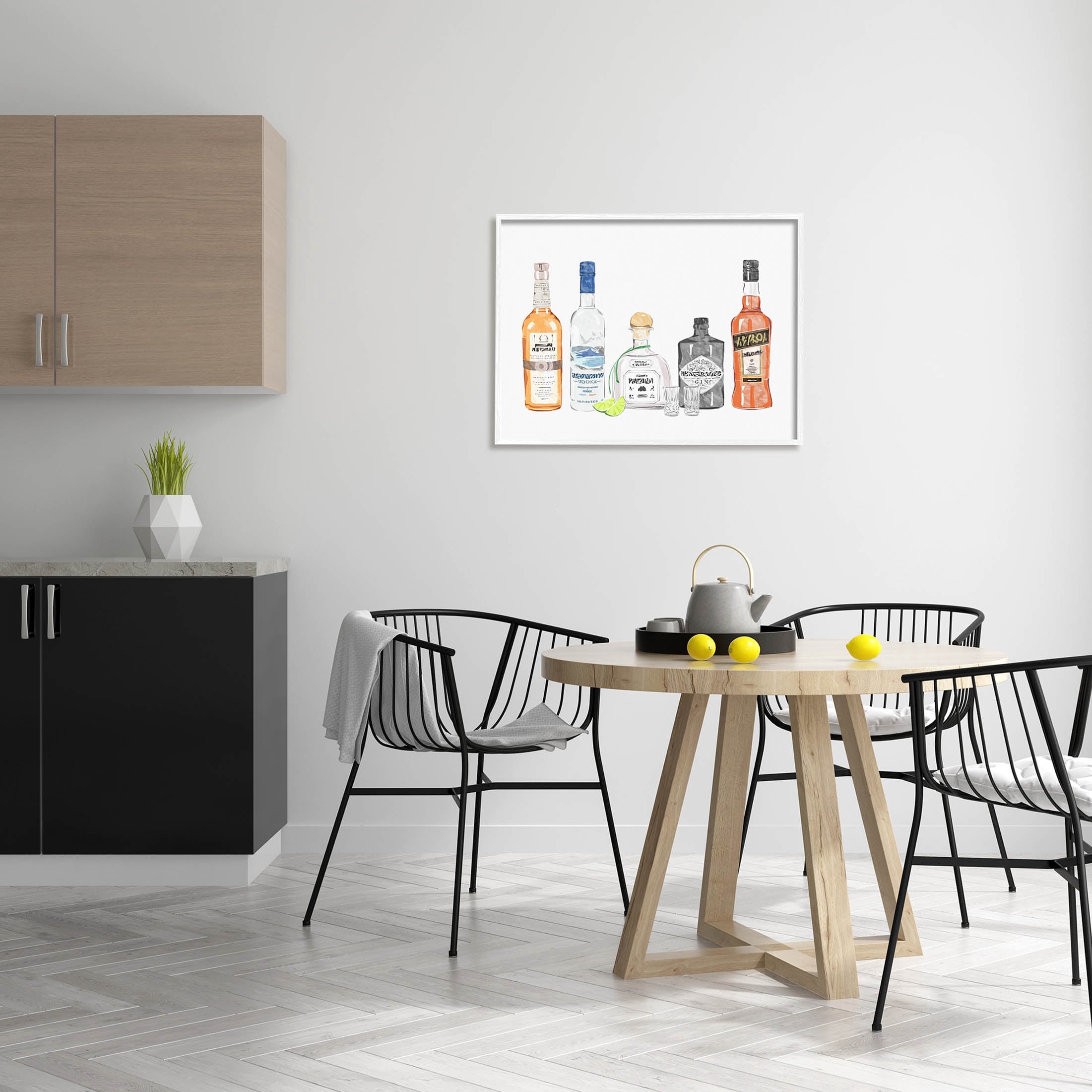 Stupell Industries Mixed Bar Liquor Bottles Graphic Art White Framed Art Print Wall Art, Design by Ziwei Li