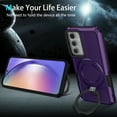 thumbnail image 3 of Feishell for Samsung Galaxy A15 Case,Shockproof and Drop Proof Protective Phone Case with Adjustable Multi-Angle Ring Kickstand Military-Grade Protection Armor Rugged Phone Case,Darkpurple, 3 of 9