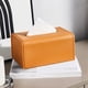 thumbnail image 5 of Caja de Tejidos de Plástico con Textura de Cuero para Mesa de Centro de Sala de Estar, Accesorio Decorativo para el Hogar, Diseño de Fácil Extracción, Blanco/Naranja/Gris, 19x13x9.6cm, 5 of 6