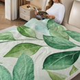 thumbnail image 2 of FCXZI Green Leaf Pattern Flannel Blanket, All-Season Lightweight Comfort 30*40in, 2 of 7