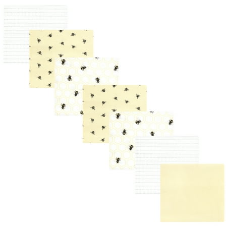 Luvable Friends Hudson Baby Flannel Receiving Blankets 7pk, Golden Bees