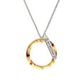 thumbnail image 2 of Delight Jewelry Acrylic 1 1/2" Ring with 4mm Crystal Mixed Brown and Yellow Silvertone Always My Mother Bar Charm Necklace, 23", 2 of 4
