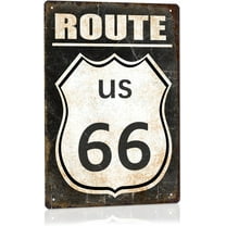 Retro Route 66 Road tin Signs, Vintage garage bar decor, Funny Wall Metal Decorations For Man Cave Garage Wall High Way Vintage Tin Sign.(20cm*30cm)