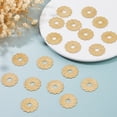 thumbnail image 4 of 20Pcs Brass Flower Washers for Box Handles Knobs Golden 24x24x1mm Hole: 6mm, 4 of 6