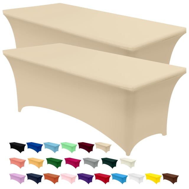 Mantel Utopia Kitchen Spandex, paquete de 2 unidades, 8 pies, color champán