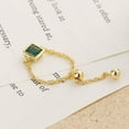 thumbnail image 4 of Cubic Zirconia Link Chain Statement Ring with Dangle Beaded Ball Adjustable Tail Finger Band Birthstone Stacking Eternity Promise Ring Tassel Dangling Charm Rings Fashion Jewelry Gifts, 4 of 6