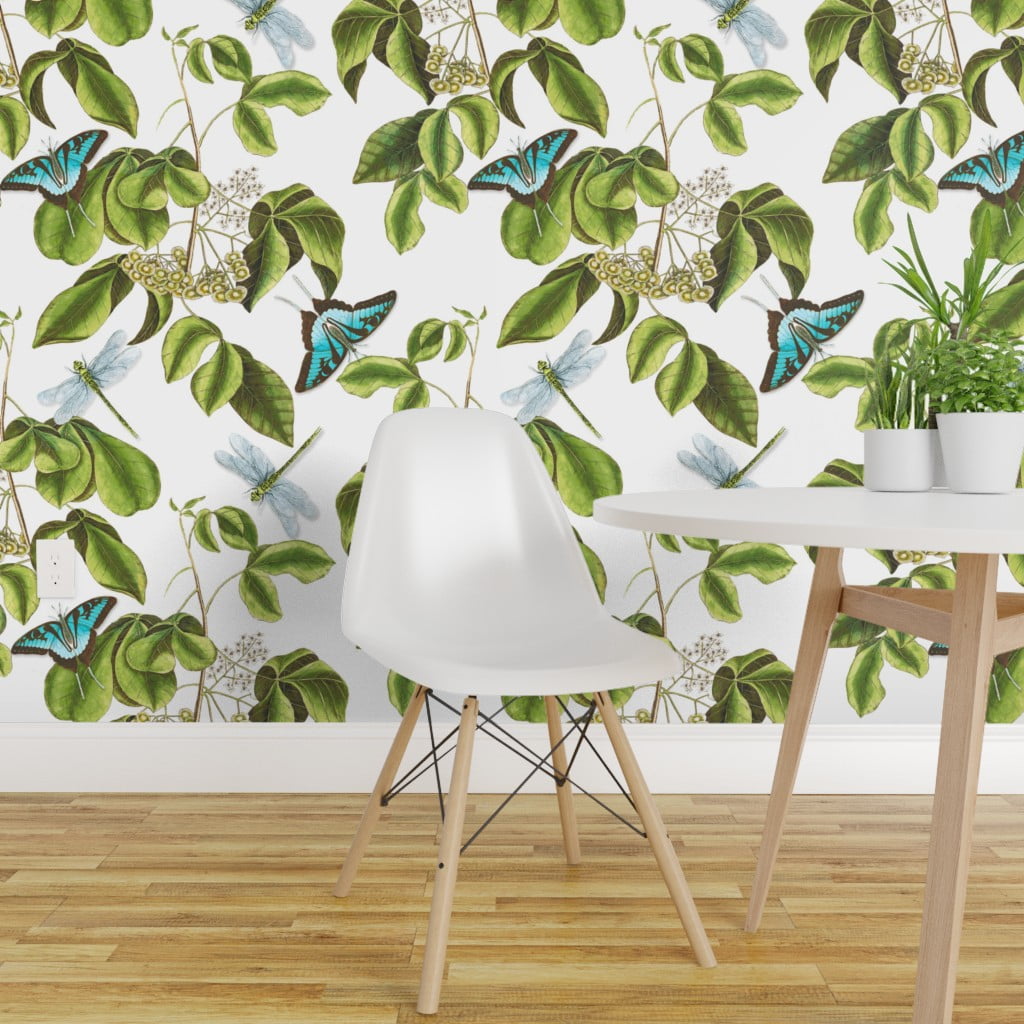 Peel-and-Stick Removable Wallpaper Butterflies Botanical Dragonflies