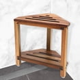 thumbnail image 1 of Taburete de ducha Biosins Corner con estante de almacenamiento de madera de acacia, 1 of 6