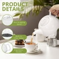 thumbnail image 4 of Porcelain Teapot, Ceramic Tea Pot w/ Removable Lid, Beverage Serveware Set for 3-4 Tea Cups, Coffee Mugs, Modern English Classic Style, Microwave Oven & Dishwasher Safe - 30 Ounce, Pure White, 4 of 7