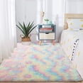 thumbnail image 1 of Colorful Rainbow Fluffy Shag Runner r Rug Pink Plush Carpet for Kids Girls Living Room Bedroom Decor Nursery Multicolor Area Rug, 1 of 6