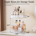 thumbnail image 5 of Rotating Makeup Organizer for Vanity 2 Tier, Delamu Skincare Make up Storage Perfume Cosmetic Dresser Organizer Countertop 360 Spinning, Clear, 5 of 7